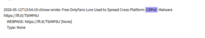 Early CRPx0 promotion associated with OnlyFans-themed lures.